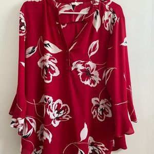 Maurices red floral blouse